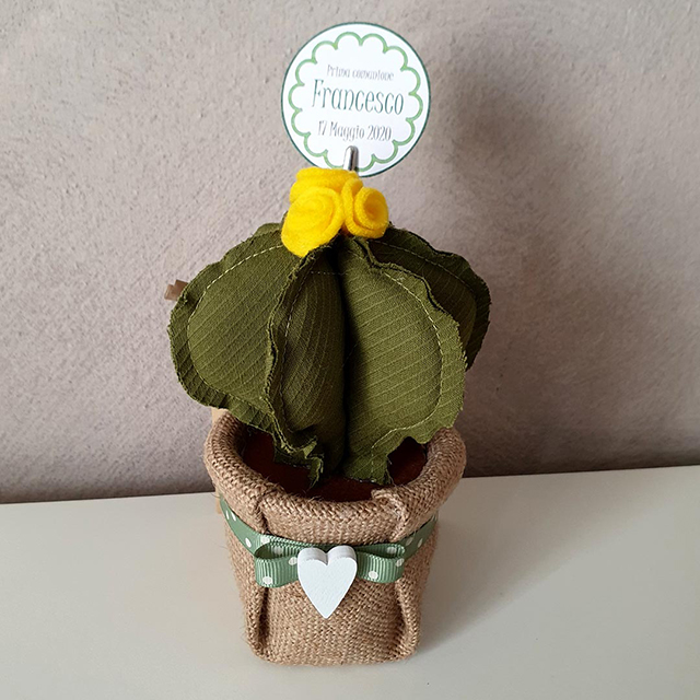 Cactus bomboniera portamemo