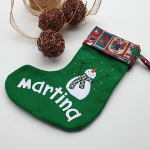 calze befana verde pupazzo di neve