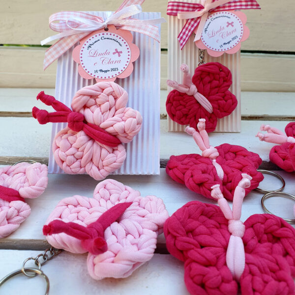 Faralline-portachiavi-crochet-bomboniere rosa fucsia
